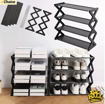 4-Layer X-Type Foldable Shoe Rack | Vibeclean