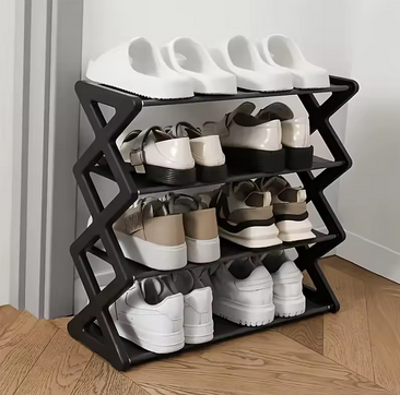 4-Layer X-Type Foldable Shoe Rack | Vibeclean